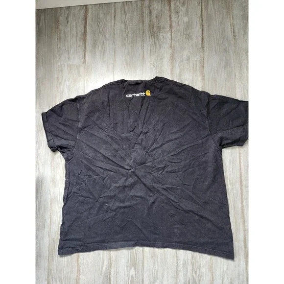 Carhartt Shirt Lot 2 Mens 4XL Black Logo Tee Green Pocket Henley Workwear - Picture 8 of 16
